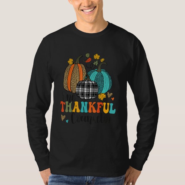 Camiseta One Thankful Counselor School Pumpkins Thanksgivin (Frente)
