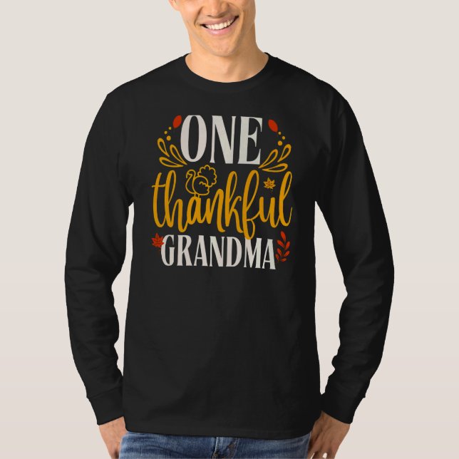 Camiseta One Thankful Grandma Thanksgiving Day 2022 Family  (Frente)