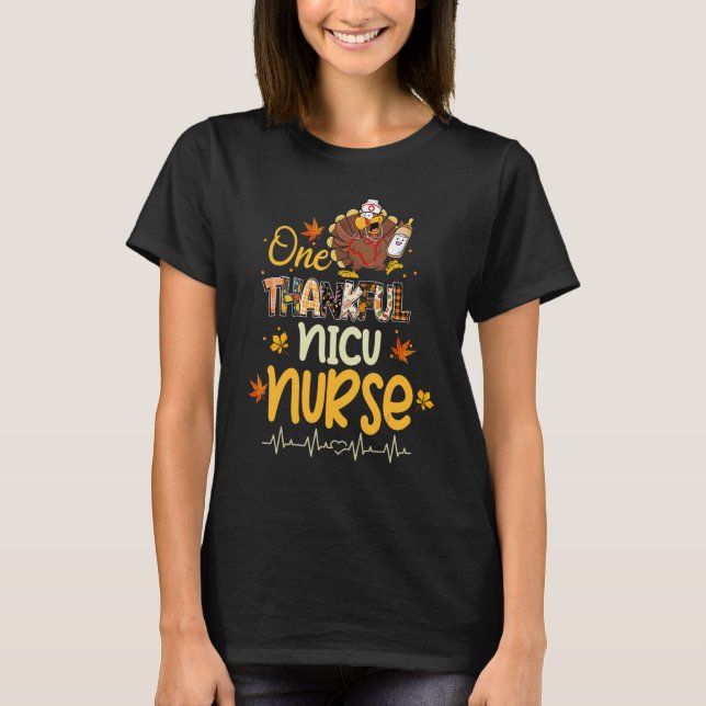 Camiseta One Thankful NICU Nurse Turkey Stethoscope Thanksg (Frente)
