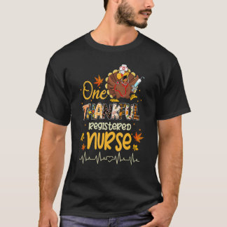 Camiseta One Thankful Registered Nurse Turkey Pilgrim Thank