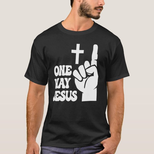 Camiseta One Way Jesus People Christian Revolution Finger U (Frente)
