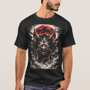 Camiseta Oni Demônio na Lua Vermelha - Arte de Anime Japonê
