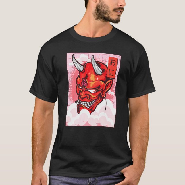 Camiseta Oni Mask Demon Mask Japonês Aestético 1 (Frente)