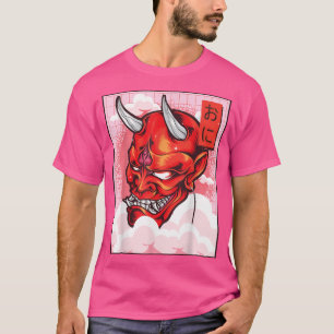 Camiseta Oni Mask Demon Mask Yokai Kawaii Japanese Aestheti