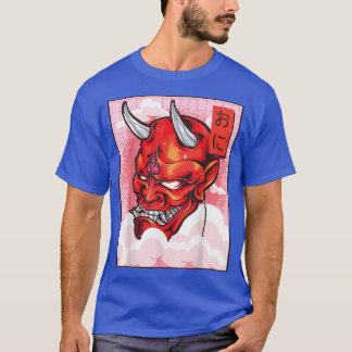 Camiseta Oni Mask Demon Mask Yokai Kawaii Japonês