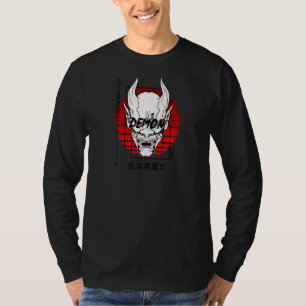 Camiseta Oni Mask Japonês Demon Demon Devil Harajuku Aestét