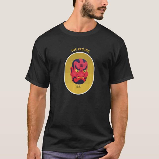 Camiseta Oni Mask Japonês Demon Face Devil Ronin (Frente)