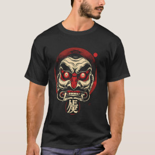 Camiseta Oni Mask Japonês Demon Halloween Figurume No Japão