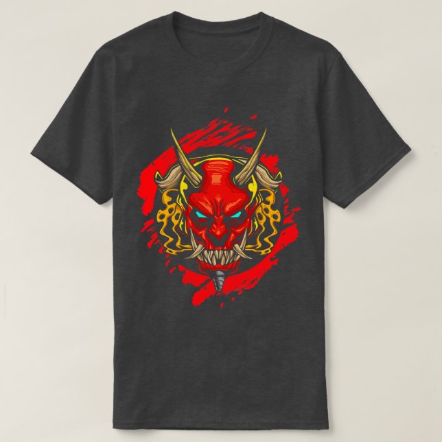 Camiseta Oni Mask Japonês Demon Oni (Frente do Design)