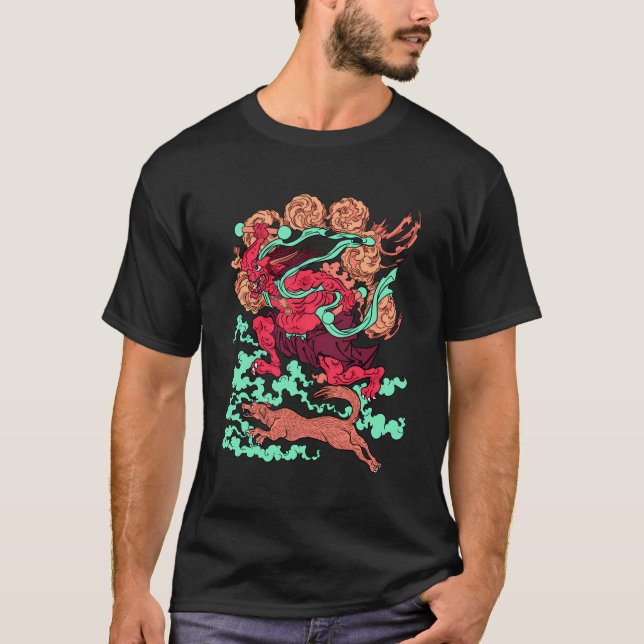 Camiseta Oni Ogre Demon Kuniyoshi Monster Uki, Japonês lega (Frente)