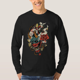 Camiseta Oni Yokai Mask Angry Demon Japonês Mythology Cult