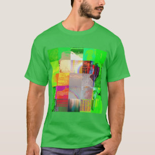 Camiseta Ônibus 1521 Arte Abstrata de Glitch Cyberpunk Grid