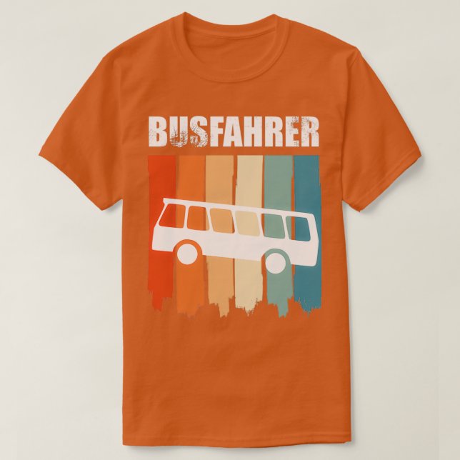 Camiseta ônibus condutor de ônibus retrô orgulhoso 2 (Frente do Design)