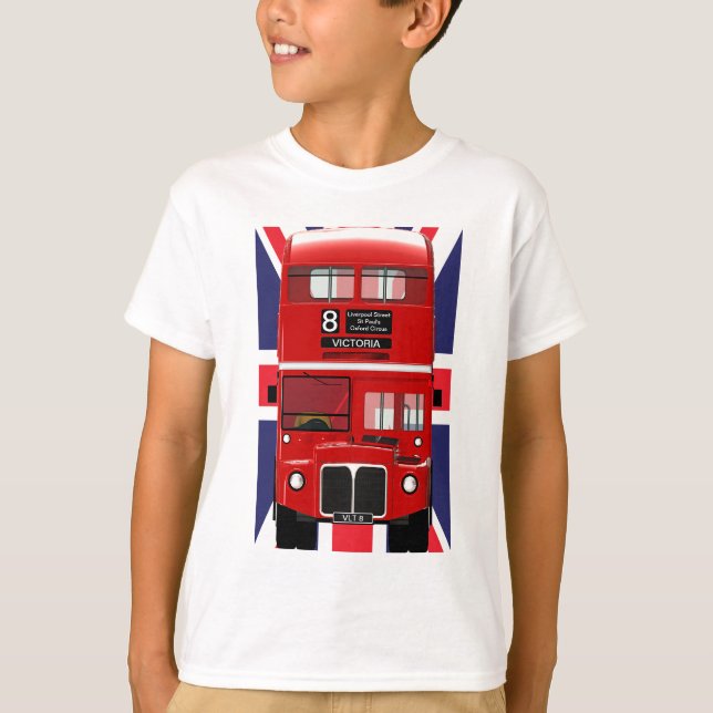 Camiseta Ônibus de Londres com Union Jack (Frente)
