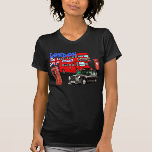 Camiseta ônibus de Londres e ícones vermelhos do tshirt d