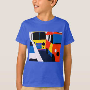 Camiseta Ônibus em cores primárias