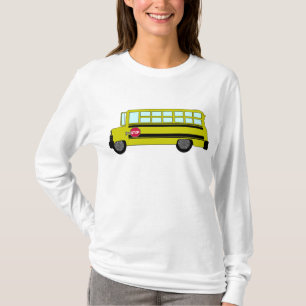Camiseta Ônibus Escolar Amarelo com Placa de Parada