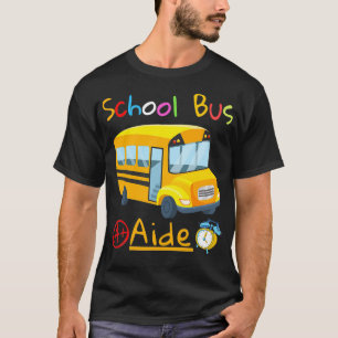 Camiseta Ônibus escolar ao lado do quadrado de volta ao gru