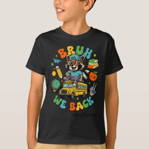 Camiseta Ônibus Escolar de Guaxinim Bruh Voltamos à Escola 