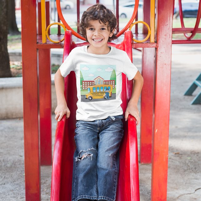 Camiseta Ônibus Escolar E Condutor (Criador carregado)