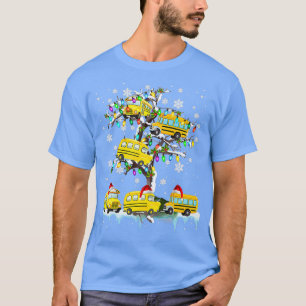Camiseta Ônibus Escolar Na Árvore De Natal Do Xmas