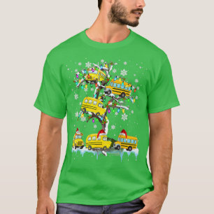 Camiseta Ônibus Escolar Na Escola De Papais noeis De Natal