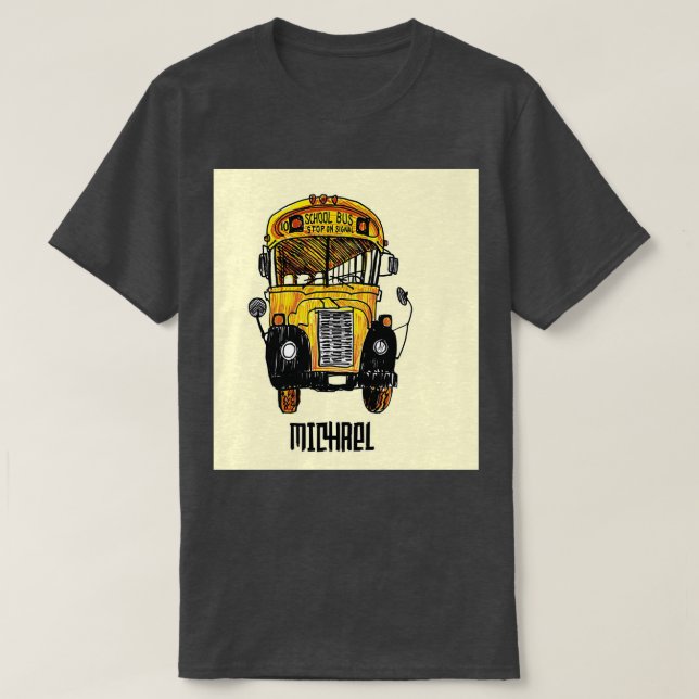 Camiseta Ônibus Escolar Vejo Crianças Gritando Engraçado Ôn (Frente do Design)