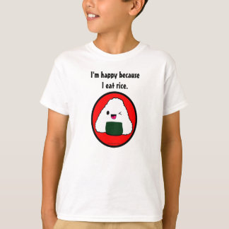 Camiseta Onigiri - Estou feliz porque como arroz.