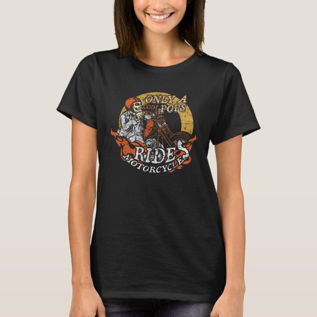 Camiseta Only Cool Pops Rides Motorcycles  Father s Day (Frente)