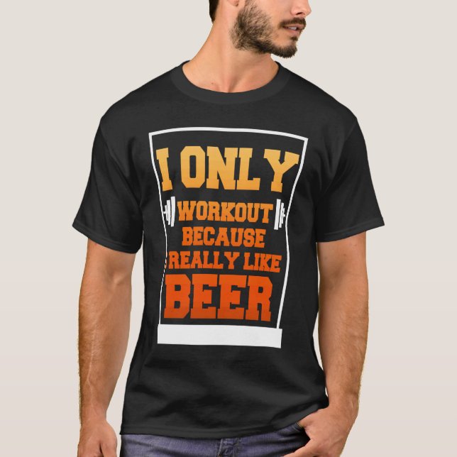 Camiseta Only Workout Beer Sarcastic Beer (Frente)