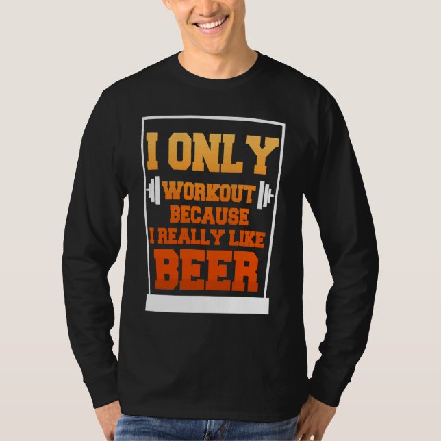 Camiseta Only Workout Beer Sarcastic Beer (Frente)