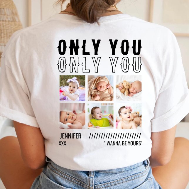 Camiseta Only You Custom Photo Collage Birthday Husband (Criador carregado)