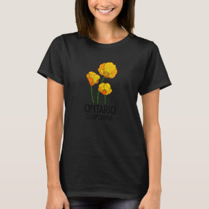 Camiseta Ontario California CA Poppy Flower State City Vint