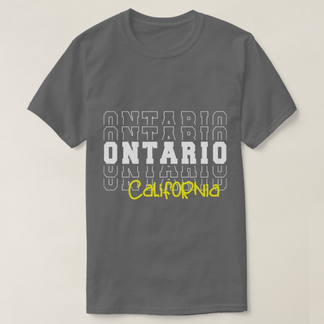 Camiseta Ontario cidade Califórnia Ontario CA (Frente do Design)