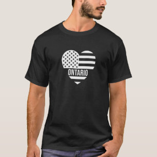 Camiseta Ontário EUA Flag America City Home Vacage Am