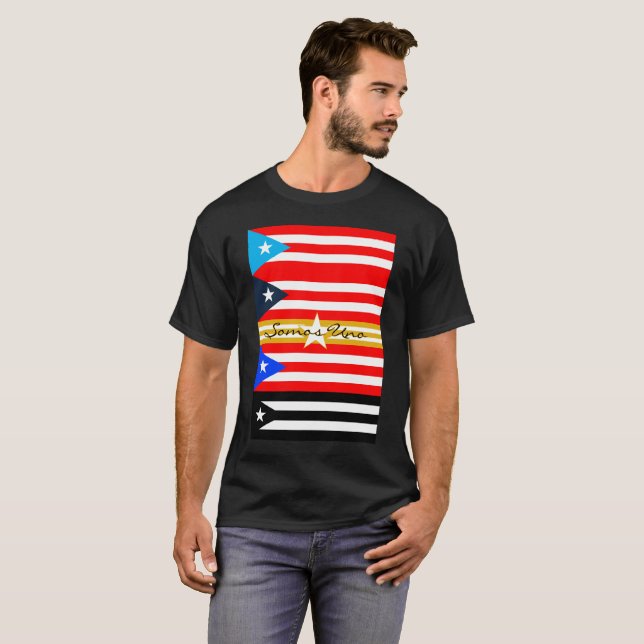 Camiseta ONU de Somos - Bandera de Puerto Rico (Frente Completa)
