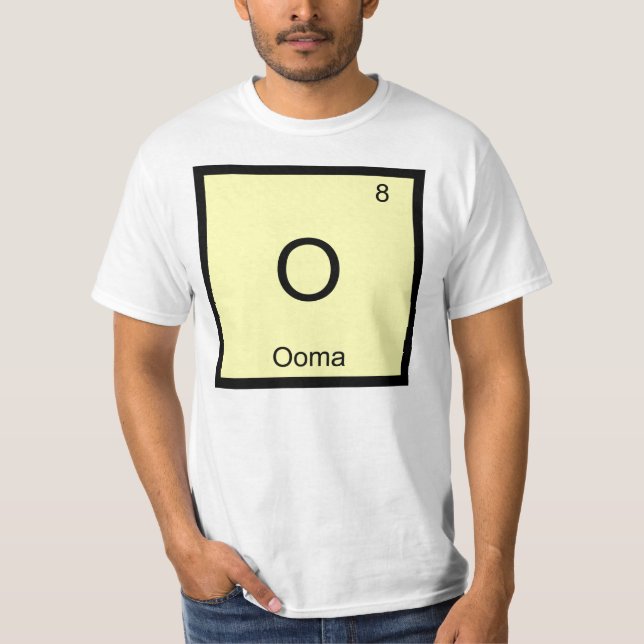 Camiseta Ooma Nome Química Elemento de Química Mesa Periódi (Frente)