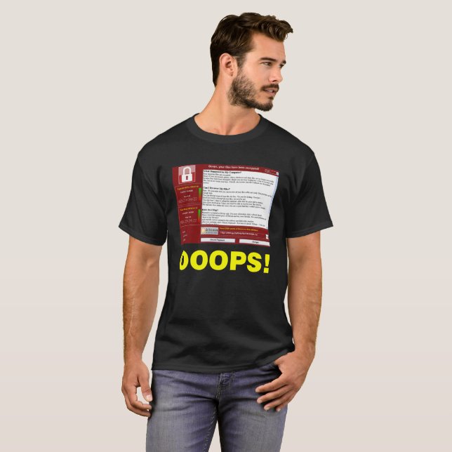 Camiseta OOOPS! Ransomware "WannaCry" (Frente Completa)