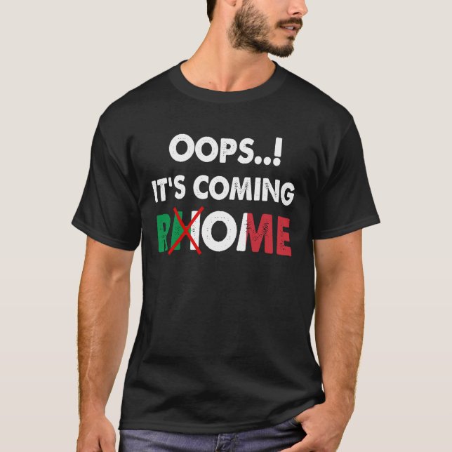 Camiseta oops... está chegando em roma (Frente)