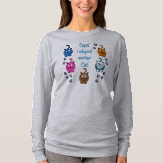 Camiseta Oops!  Eu adotei um outro gato!  O Hoodie das