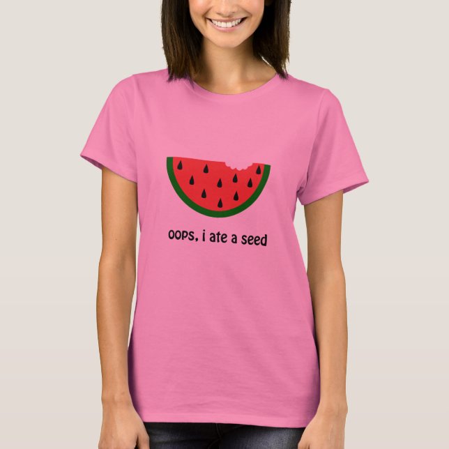 Camiseta oops eu comi um diafragma de maternidade de sement (Frente)