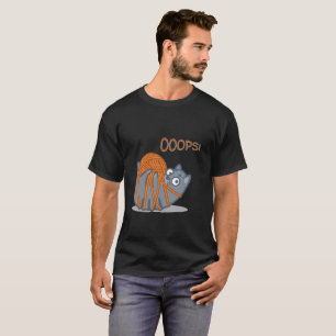 Camiseta OOPS! Gato Bonito Engraçado Joga Com Bola De Fios