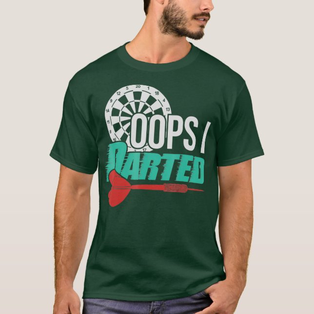 Camiseta Oops I Dark - Roupa de Dardos Engraçados (Frente)