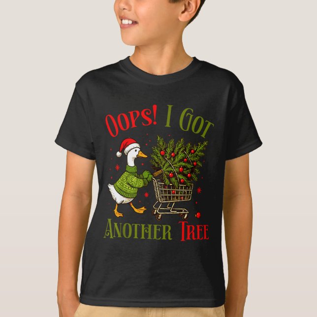 Camiseta Oops I Got Another Tree Funny Christmas Goose Retr (Frente)