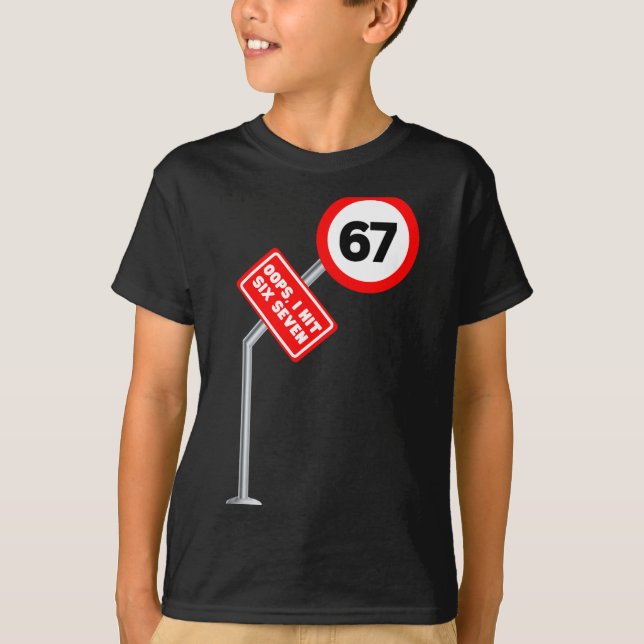 Camiseta Oops I Hit Six Seven 6 7 Meme Funny Brainrot Inter (Frente)