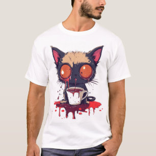 Camiseta Oopsy Meow  Gato Kawaii Triste Amante do Café