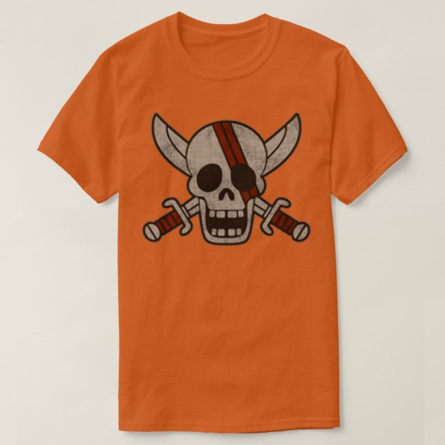 Camiseta OP 25 Flag of the Red Hair Pirates (Frente do Design)