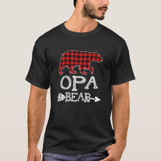 Camiseta Opa Bear Christmas Pajama Red Xadrez Família Buffa