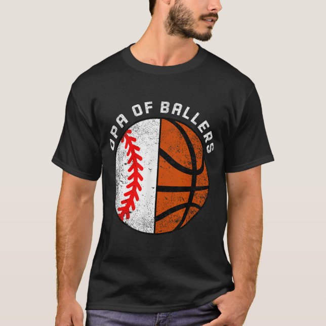 Camiseta Opa De Ballers Engraçado Vovô De Basquete De Baseb (Frente)