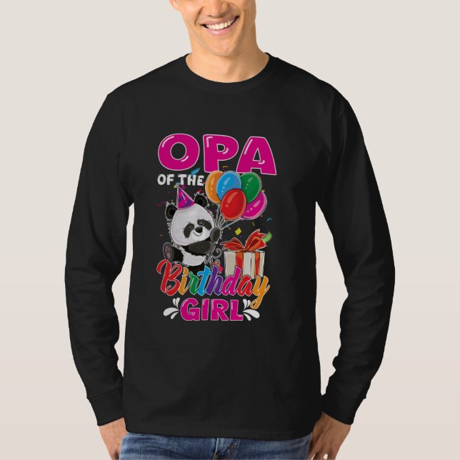 Camiseta Opa Do Panda Bear Birthday Amante de os animais Bo (Frente)
